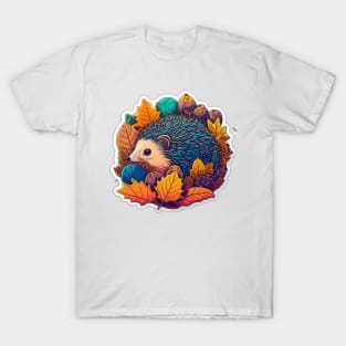 Echidna Hidden Among the Leaves Neon T-Shirt